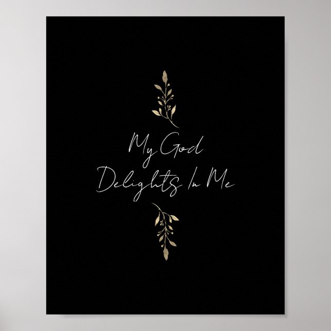 Mein Gott liebt in Me Gold Blätter Christlich Poster (Vorne)