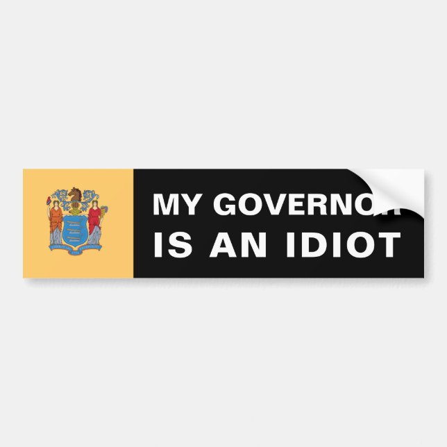 Mein Gouverneur ist ein Idiot - New-Jersey Autoaufkleber (Vorne)