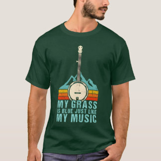 Mein Gras ist blau wie mein Musikbluegrass Banjo-S T-Shirt