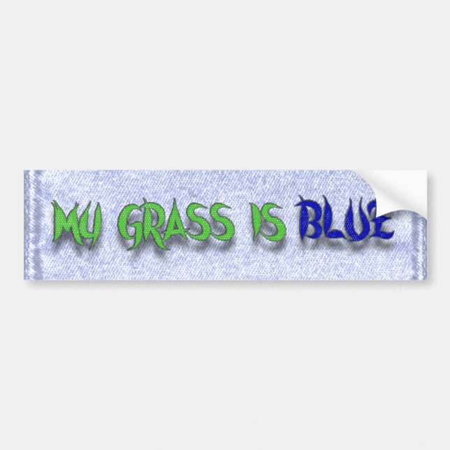 MEIN GRAS IST BLUE-BUMPER AUFKLEBER AUTOAUFKLEBER (Vorne)