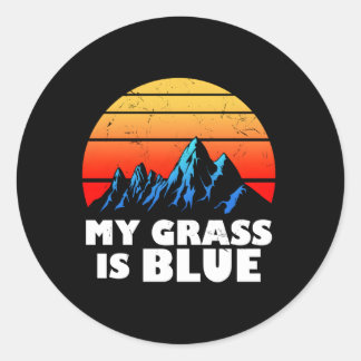 Mein Grass ist Blue Bluegrass Music Runder Aufkleber