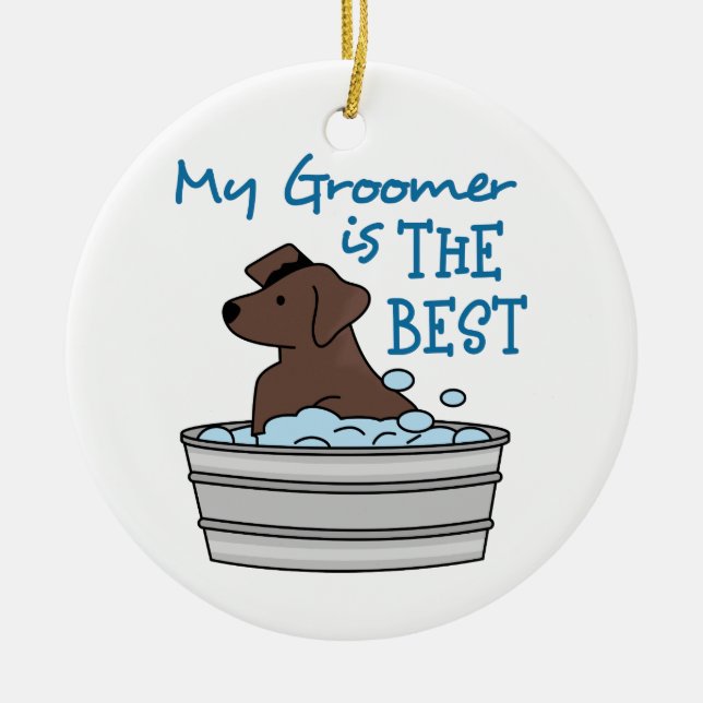 Mein Groomer Keramik Ornament (Vorne)