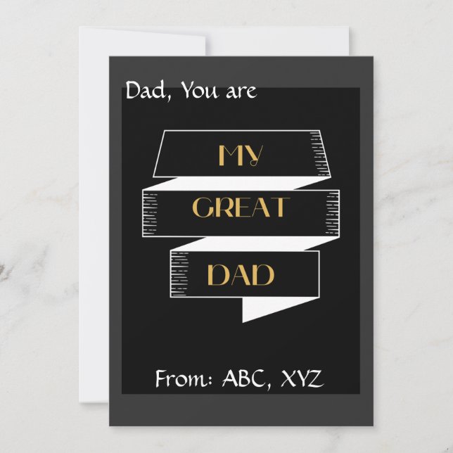 Mein großartiger Vater Einfaches Textdesign Feiertagskarte (Vorderseite)