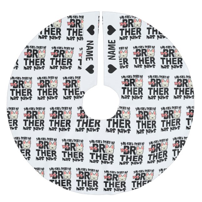 Mein großer Bruder hat Pfoten Polyester Weihnachtsbaumdecke (Vorderseite)