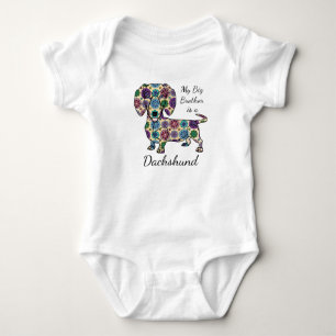 Mein großer Bruder ist Dackel Bodysuit Baby Strampler