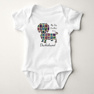 Mein großer Bruder ist Dackel Bodysuit Baby Strampler