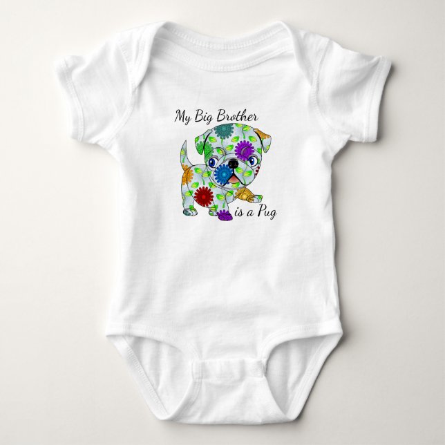 Mein großer Bruder ist Mops Bodysuit Baby Strampler (Vorderseite)