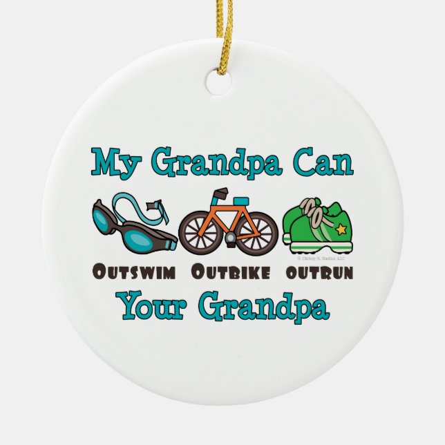 Mein Großvater kann Outswim Outbike überholten Keramik Ornament (Vorne)