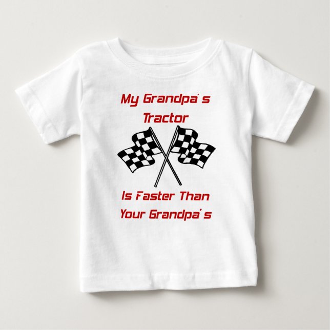 Mein Großvater-Traktor ist schneller als Ihre Baby T-shirt (Vorderseite)