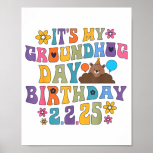 Mein Groundhog-Tag Geburtstagsfeier Hut Lustig Ret Poster