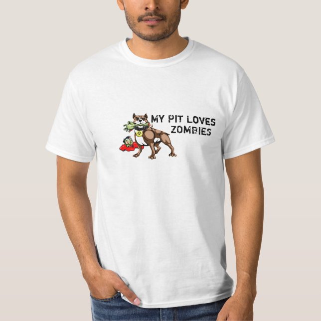 Mein Gruben-Stier-Liebe-Zombie-T-Shirt - lustiger T-Shirt (Vorderseite)