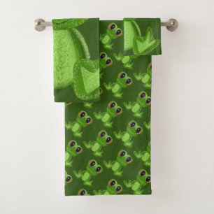 Mein grüner Frosch-Freund Badehandtuch-Set Badhandtuch Set