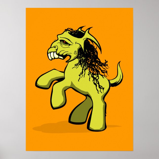 Mein gruseliger Pony (gelb) Poster (Vorne)