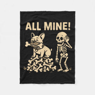 Mein Halloween-Hund-Skelett-Knochen Fleecedecke