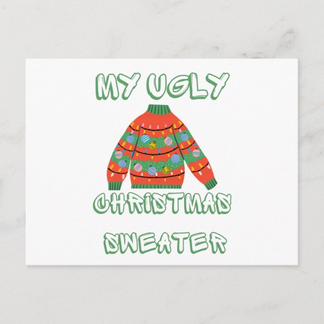 Mein hässlicher Weihnachtspulli Postkarte (Vorderseite)