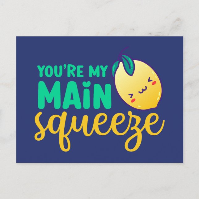 Mein Hauptpresse Niedlich Lemon Funny Valentine's  Postkarte (Vorderseite)