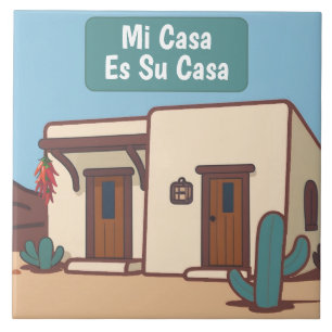 Mein Haus ist Ihr Haus Mexican Desert Adobe-Haus-S Fliese