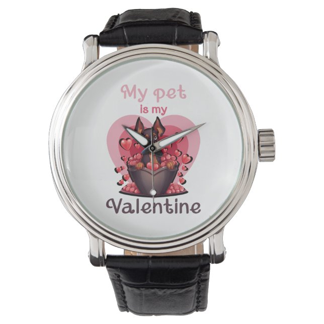 Mein Haustier ist mein Valentin, kein 25 klassisch Armbanduhr (Vorderseite)