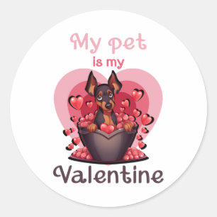 Mein Haustier ist mein Valentin, kein 25 klassisch Runder Aufkleber