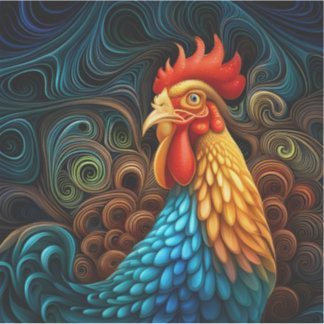 Mein Haustier Rooster lächelt Vinyl nie Aufkleber