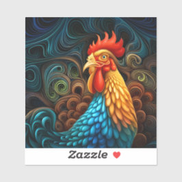 Mein Haustier Rooster lächelt Vinyl nie Aufkleber