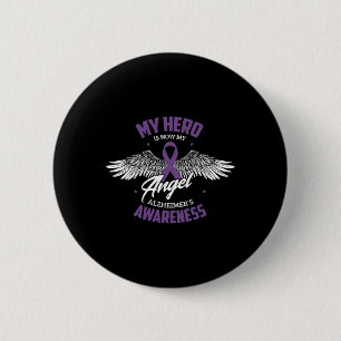 Mein Held ist jetzt mein Engel Alzheimer-Bewusstse Button