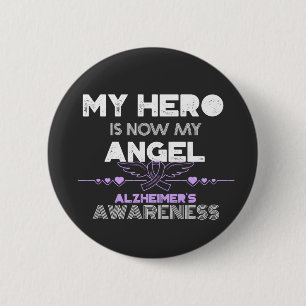 Mein Held ist jetzt mein Engel - Alzheimer's Bewus Button
