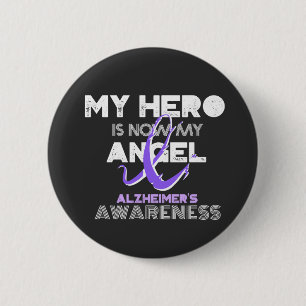 Mein Held ist jetzt mein Engel - Alzheimer's Bewus Button