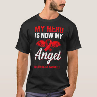 Mein Held ist jetzt mein Engel Herzkrankheit Bewus T-Shirt