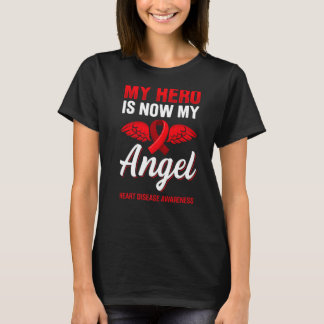 Mein Held ist jetzt mein Engel Herzkrankheit Bewus T-Shirt