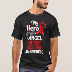 Mein Held ist jetzt mein Engel Herzkrankheit Bewus T-Shirt