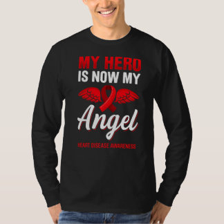 Mein Held ist jetzt mein Engel Herzkrankheit Bewus T-Shirt