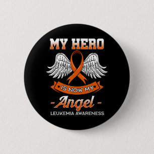 Mein Held ist jetzt mein Engel Leukämie Orangenban Button