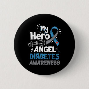 Mein Held ist jetzt mein Engel T1d Diabetes Awaren Button