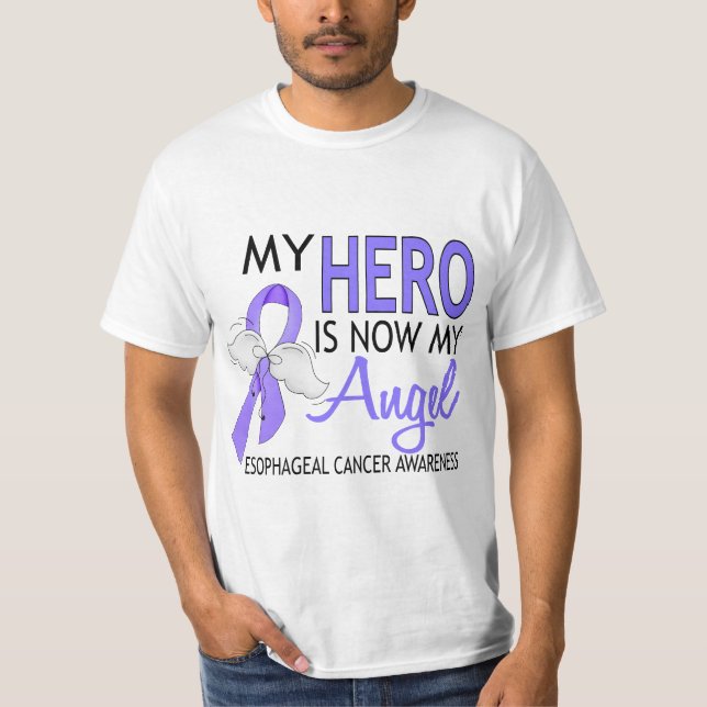 Mein Held ist mein Engels-Esophageal Krebs T-Shirt (Vorderseite)