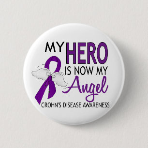 Mein Held ist meine Engelcrohns Krankheit Button