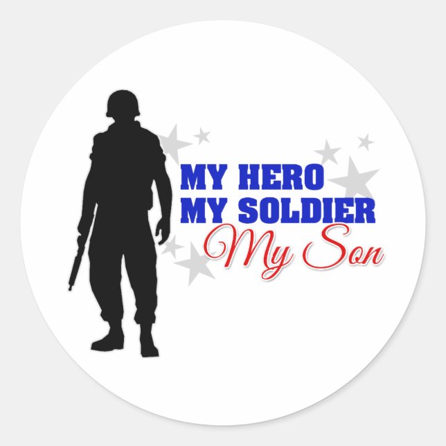 Mein Held, mein Soldat, mein Sohn Runder Aufkleber (Vorderseite)