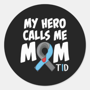 Mein Held nennt mich Mama T1D Diabetes Typ 1 Diabe Runder Aufkleber