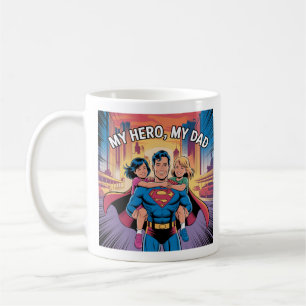 Mein Held - Superdad Comic Style Art Kaffeetasse