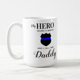 Mein Held trägt ein Abzeichen Daddy Vathers Day Fo Kaffeetasse