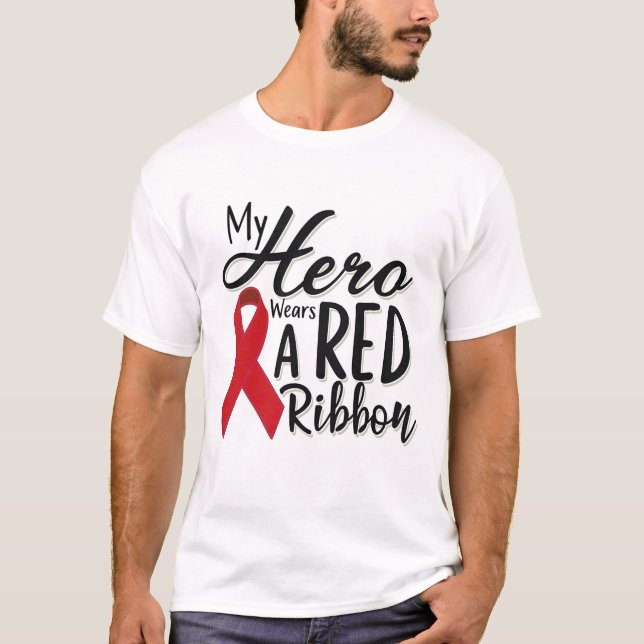 Mein Held trägt ein rotes Band T-Shirt (Vorderseite)