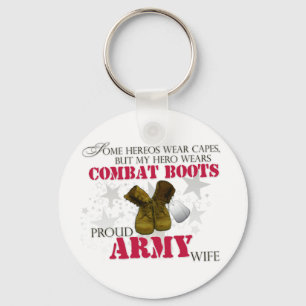 Mein Held trägt Kampf-Stiefel - Armee-Ehefrau Schlüsselanhänger