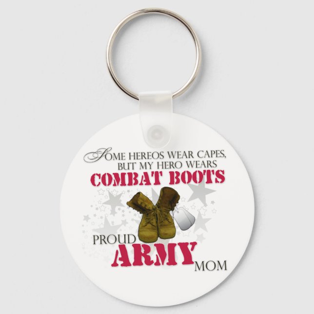 Mein Held trägt Kampfstiefel - Mama der Armee Schlüsselanhänger (Vorderseite)
