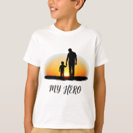 Mein Held Vater | Silhouette für Vater und Kind T-Shirt