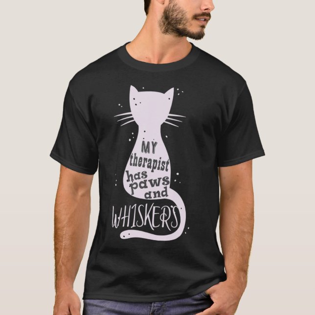 Mein Herapist hat Paare und Whisker Katze Kätzchen T-Shirt (Vorderseite)