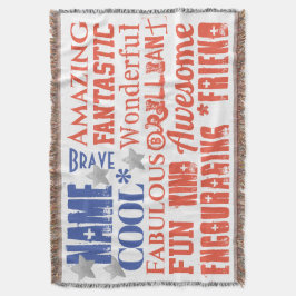 Mein Hero Admirable Qualities Typography USA Flag Decke