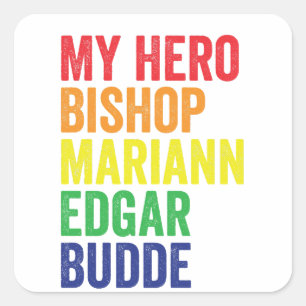 Mein Hero Bischof Mariann Edgar Budde Trans LGBT Quadratischer Aufkleber