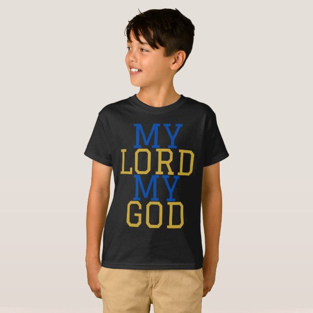 Mein Herr, Mein Gott, biblischer Junge T-Shirt (Vorne ganz)