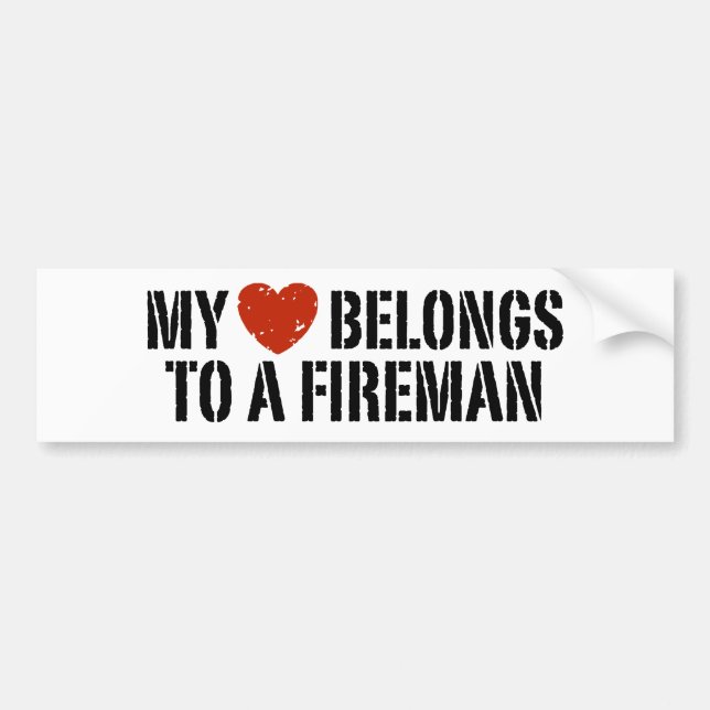 Mein Herz Fireman Autoaufkleber (Vorne)