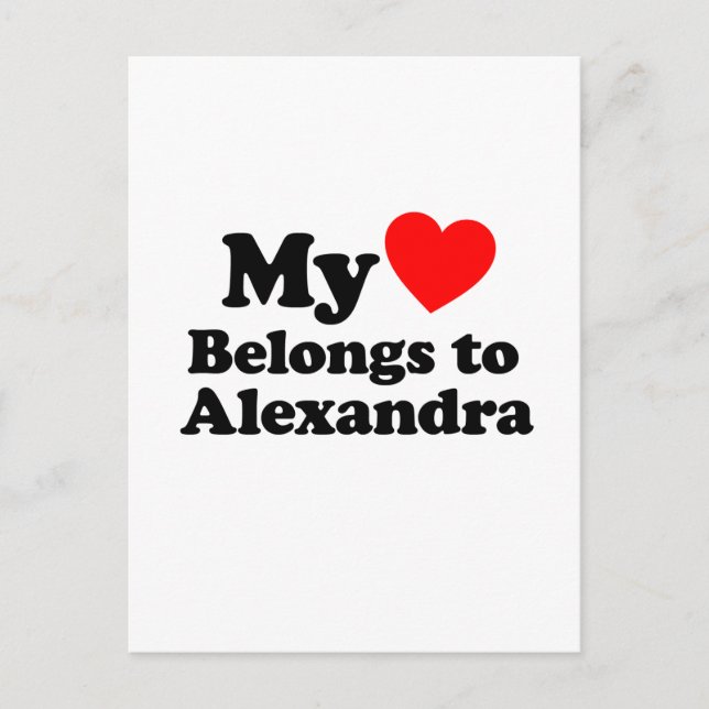 Mein Herz gehört Alexandra Postkarte (Vorderseite)